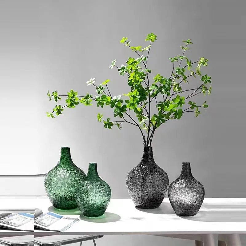 Japanese-style hanging bell horse drunk wood vase glass living room flower arrangement simple hydroponics home decoration