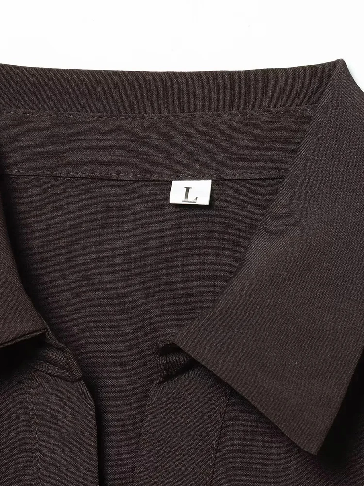 المرأة الجديدة مع حزام قميص السيدات مطوي فستان ماكسي كم طويل حزام التخسيس الخصر فستان للنساء فساتين عادية #5