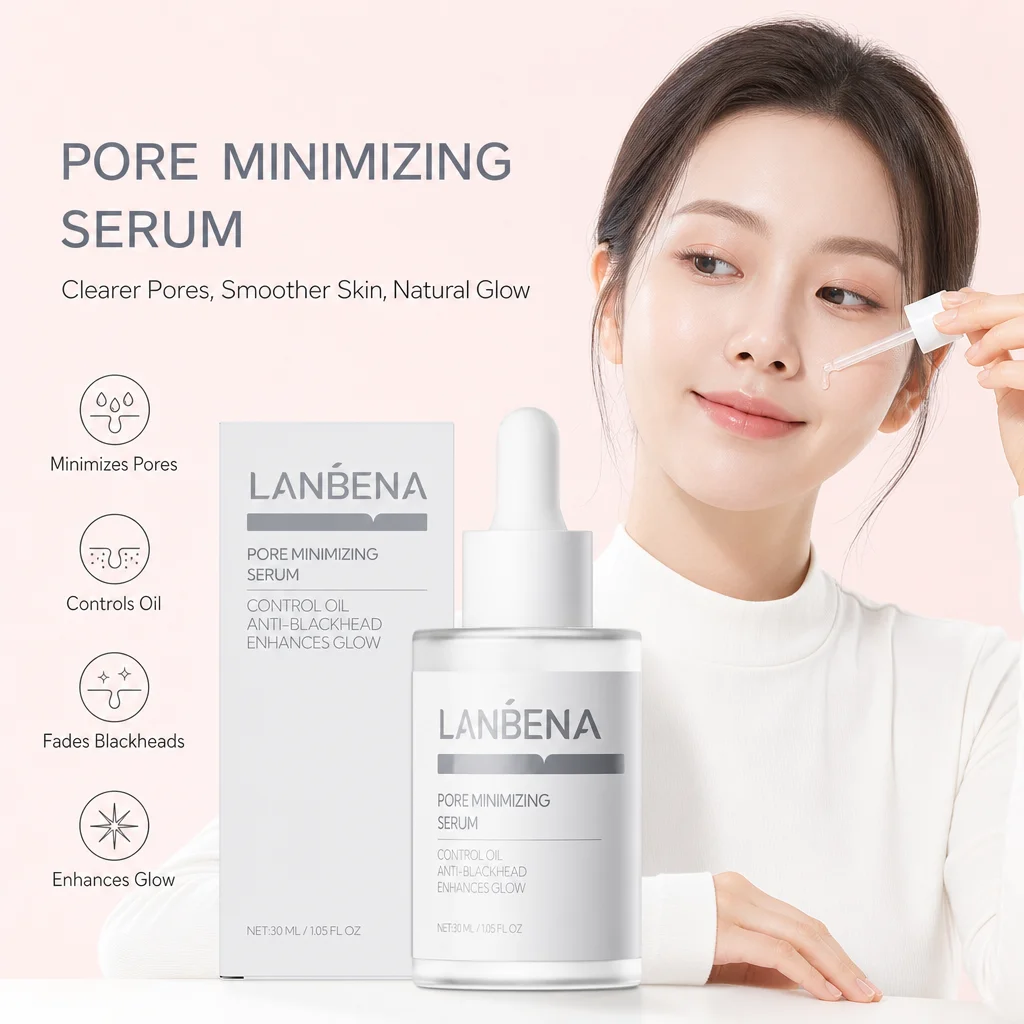 Pore Minimizing Serum Oil Control Anti Blackhead Deep Clean Pore Shrink Coarse Pore Brightening Facial Essence 30ml