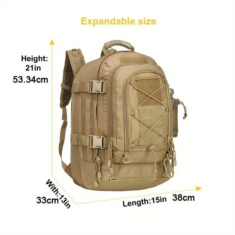 Zaino tattico militare di grande capacità Zaino d'assalto militare Zaino da viaggio espandibile per 3 giorni all'aperto Borsa da trekking Molle Bug Out