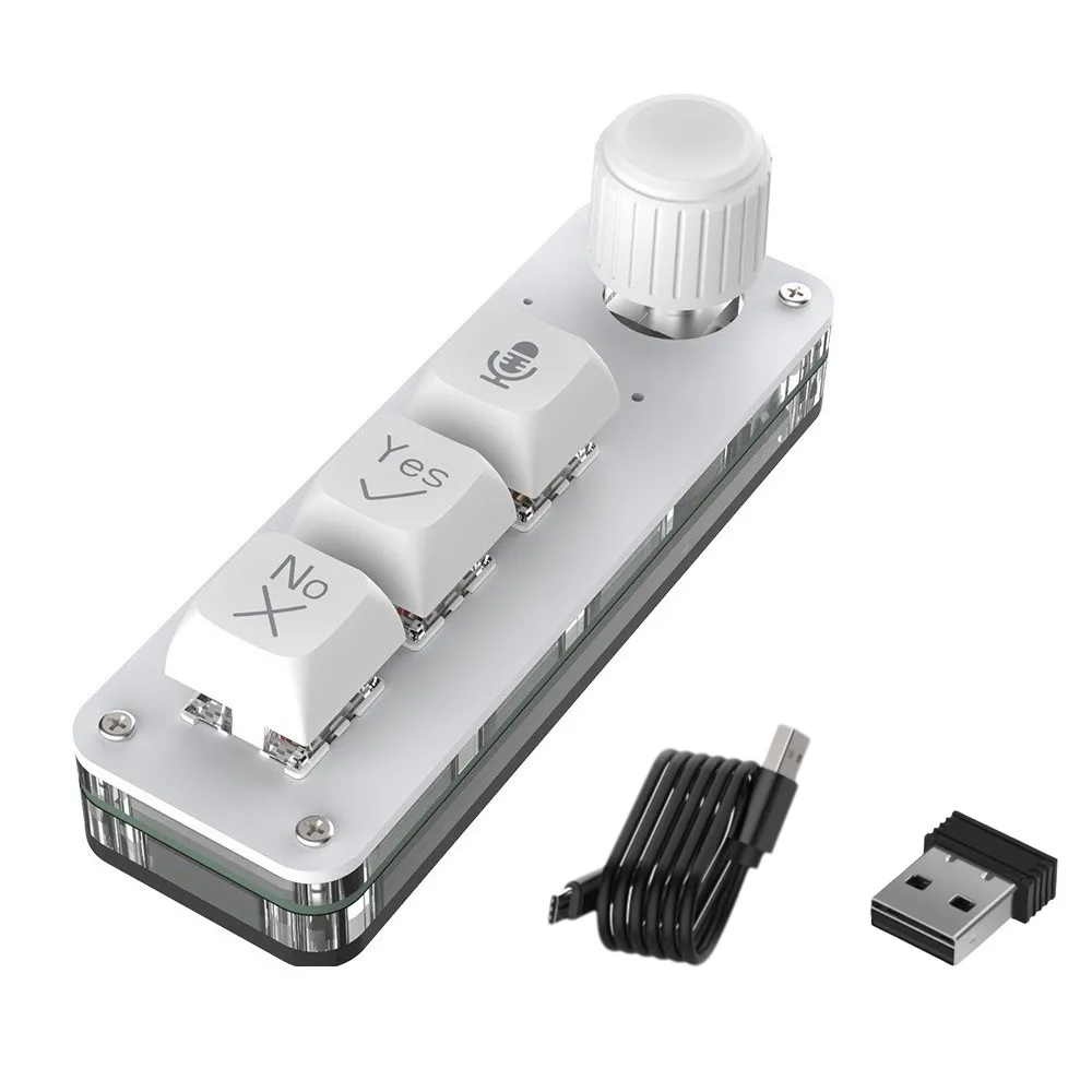 Built-In Microphone AI Voice Input Keyboard Vibe Coding Wired/2.4G Connection Macro Keypad Voice Command Keys Mini Voice Keypad