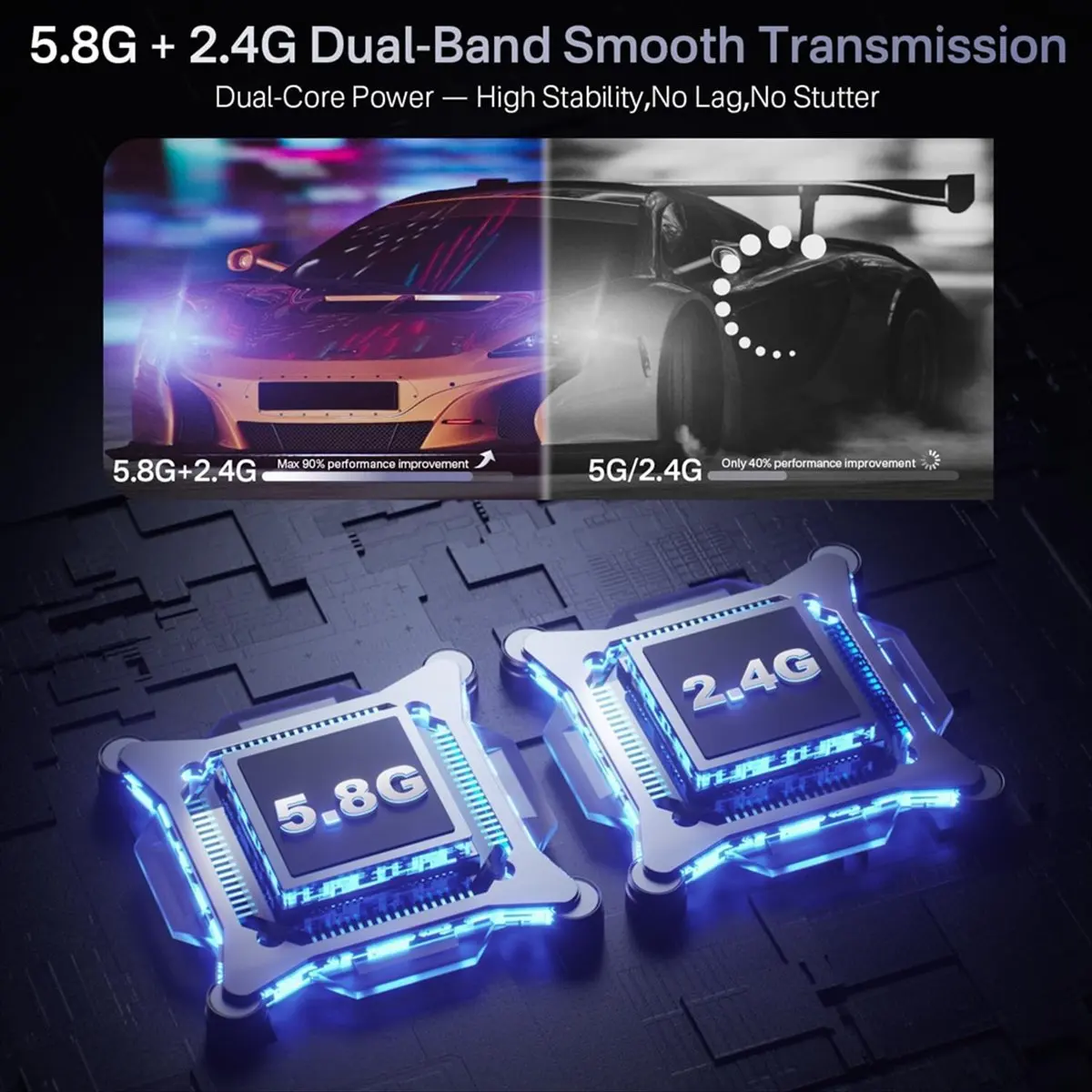 

Wireless -Compatible Transmitter and Receiver, Portable Extended Display Adapter Dongle for Laptop/PC/TV/Projector