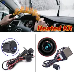 130cm Universal Car Heated Steering Wheel Cover Heater DIY Kit Pad Winter With Switch Hand Warmer 12V Thermal Accessories