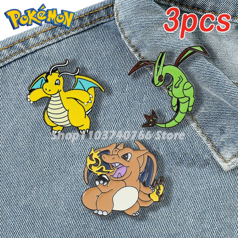 

Pokemon Enamel Pins Anime Game Charizard Dragonite Backpack Lapel Pin Accessory Kawaii Cute Metal Badge Decoration for Friends