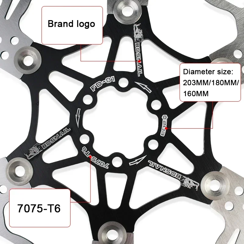 SNAIL 160/180/203mm Bicycle Floating Brake Disc Rotor cycling MTB Bike Brake Accessories Ultralight For Shimmano Brakes