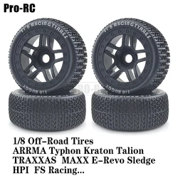 4Pcs 17mm Hex Wheel Tires Fits 1/8 Arrma Typhon Kraton Talion Traxxas 1/10 Maxx E-Revo Sledge HPI HSP Off-Road Rc Car