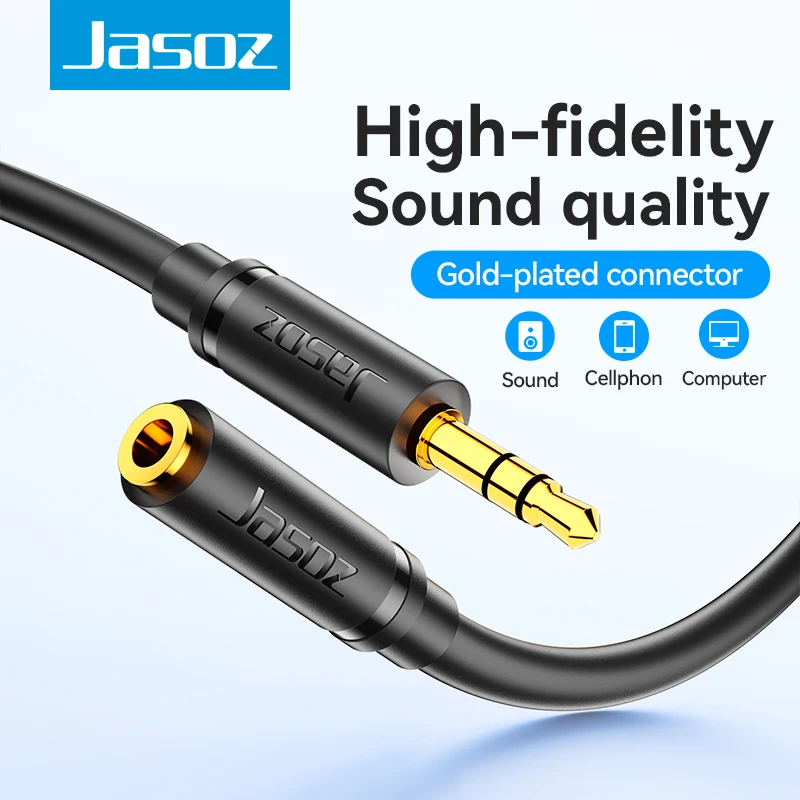 Jasoz 3.5mm Jack Audio Extension Cable 3.5 Aux Extension Cord Male to Female For PC Laptop Headset Headphone Phone Car Speaker