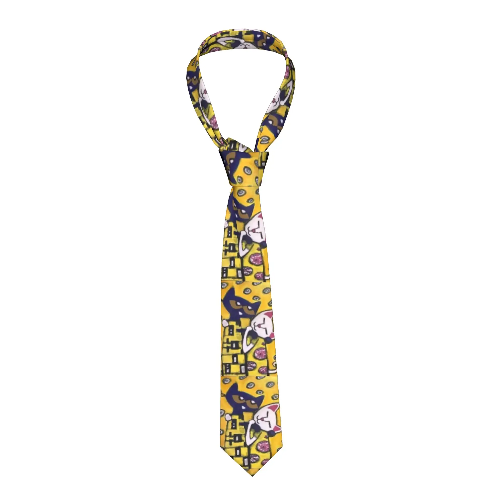 Pete The Cat Sweet Couple Neckties Unisex Polyester 8 cm  Neck Tie for Mens Skinny Narrow Accessories Gravatas Wedding Business