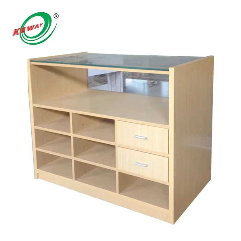 custom.Keway Wooden Glass Checkout Counters  Improved Experience Supermarkets Cashiers Retail Stores