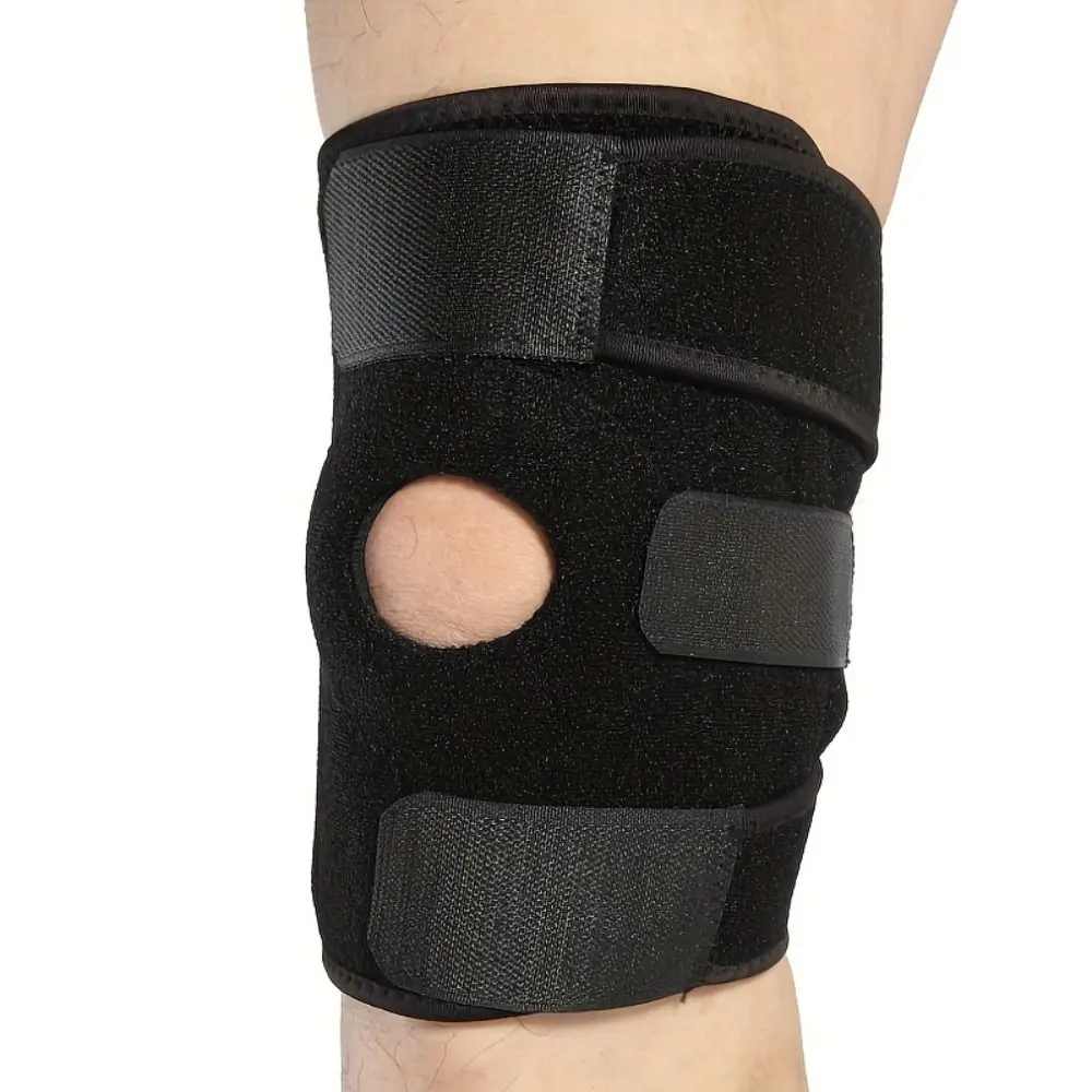 Neoprene Spring Knee Support Brace Fits Up to 154.32LB Black Kneepad Breathable Comfortable Injury Prevention Men Women