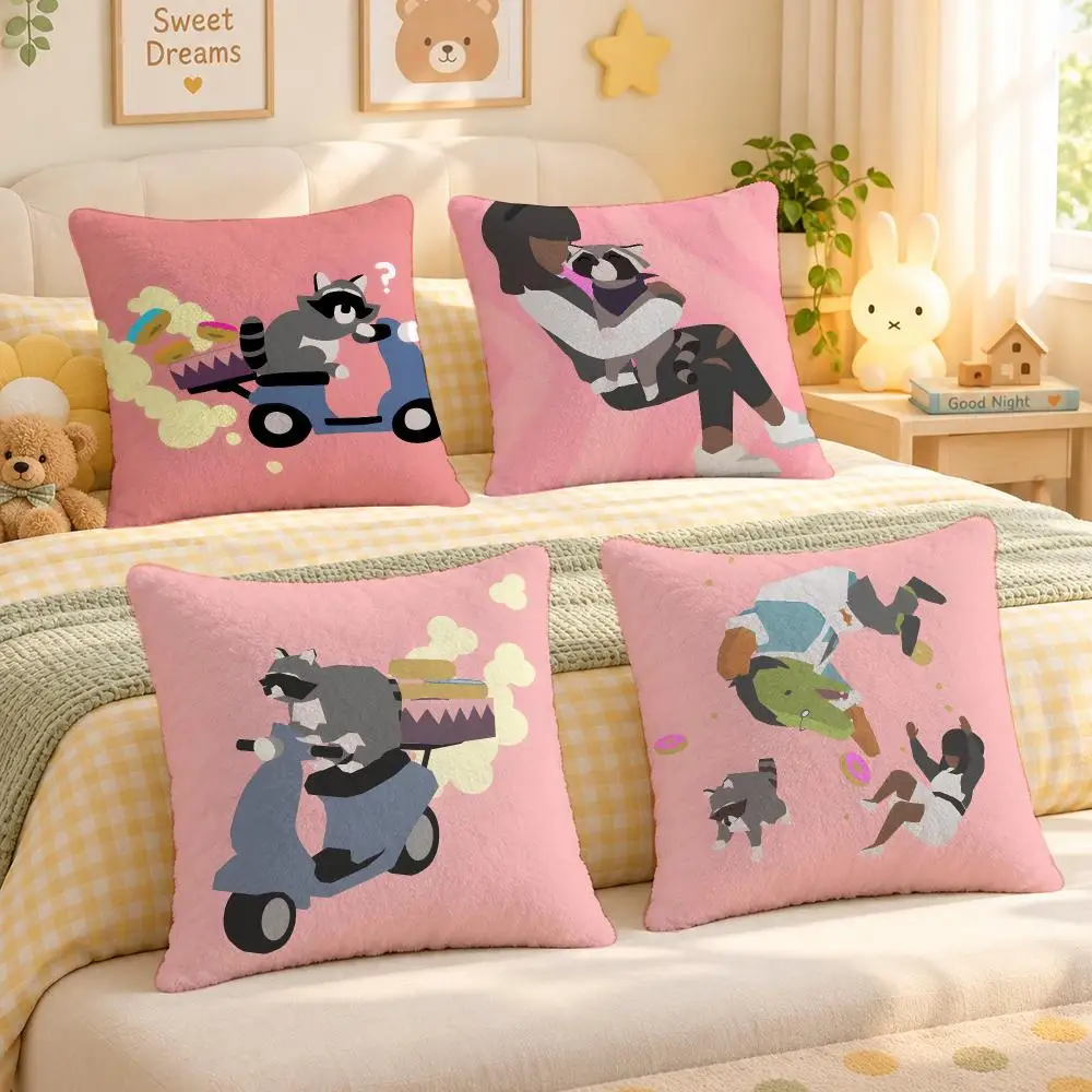 Game Donut County Indie Cozy Cushion Cover Personalized Soft Plush Pillow Living Room Home Sofa Bedroom Office Car Cushion