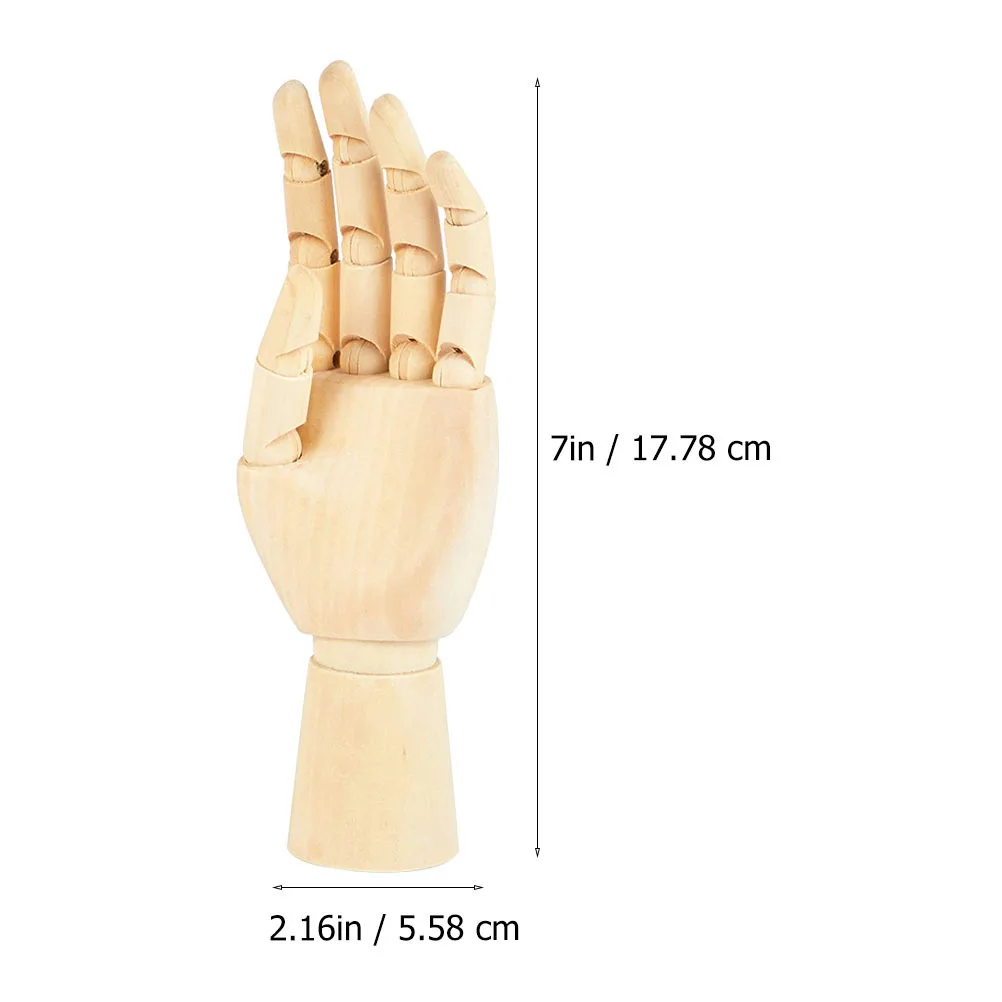Articulaciones de mano de madera izquierda y derecha, modelos de bocetos, arte giratorio Flexible, decoración de referencia, modelo de mano de articulaciones de madera, 2 uds.