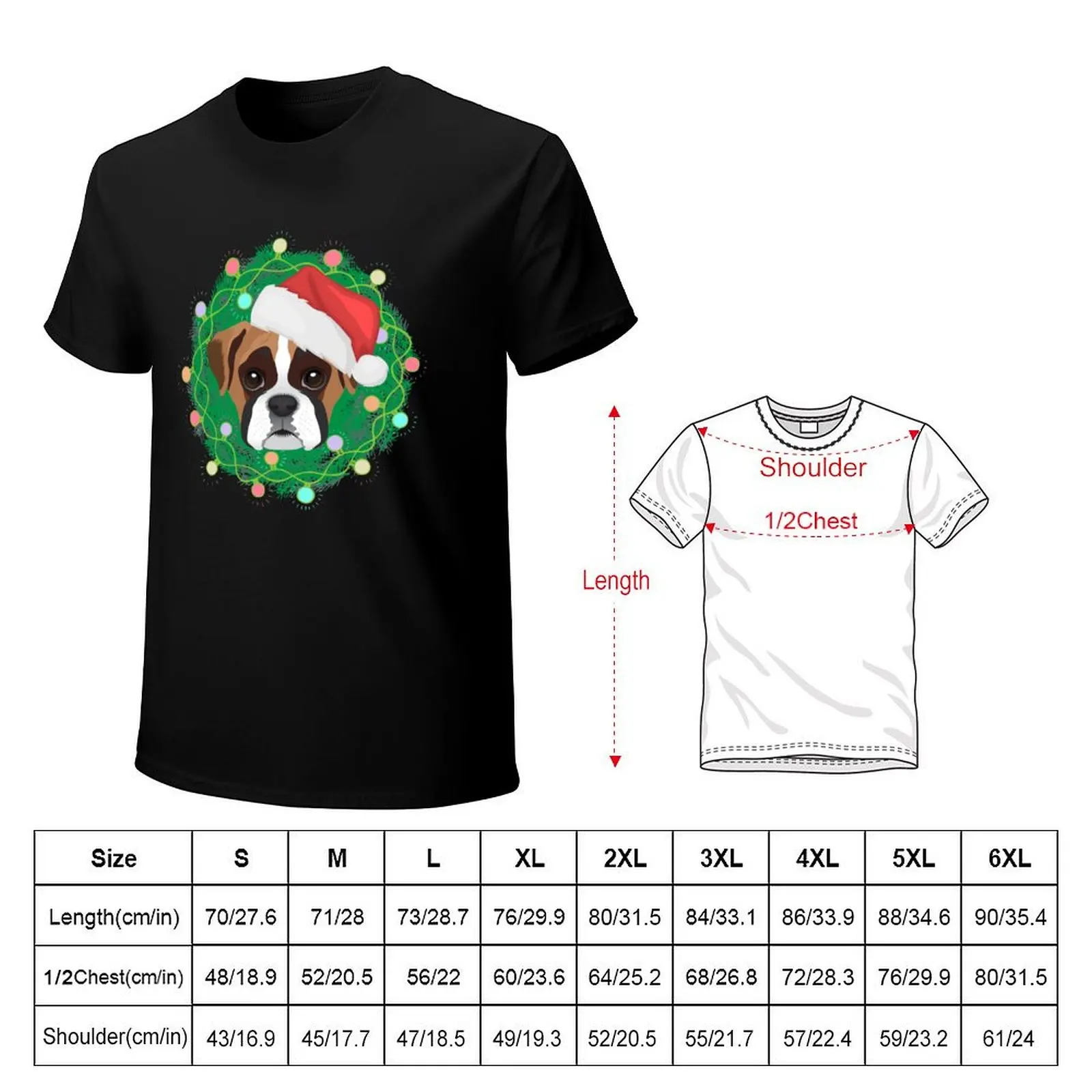 Boxer Dog Funny Christmas - Dog Lover T-Shirt Light Athletic Short Sleeve Tee Shirt