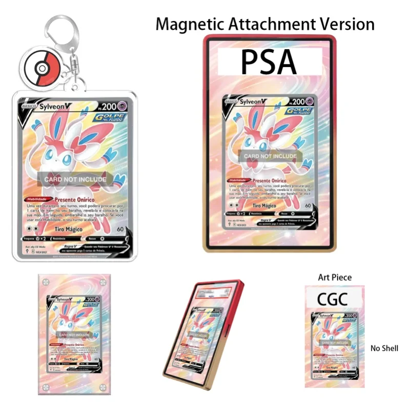 Présentoir d'art pour Pokémon Evolving Skies Sylveon V Anime, Étui de protection en acrylique recyclable pour fans d'art, Cadeau, Porte-clés