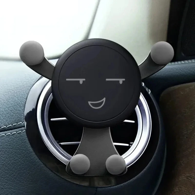 1/2/3/4pcs Gravity Car Phone Holder Air Vent Clip Smile Face Mount Mobile Cell Stand GPS Support For iPhone Xiaomi Samsung