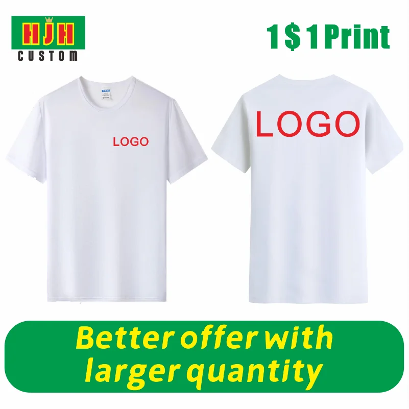 Your Own Design Double Sided Logo And Lmage Customized T-shirt For Men And Women LOGO Casual Cheap DIY Quick Drying T-shirt