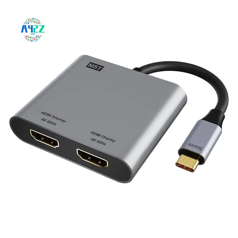 A42Z-USB C To Dual -Compatible Adapter 4K@60Hz USB C Hub Dual Monitor Extend Display For Air/Pro, Laptops