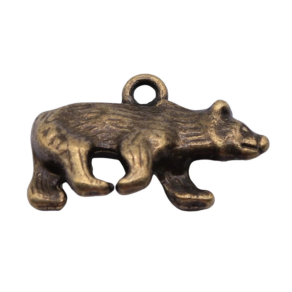 WYSIWYG 10pcs 24x15mm 2 Colors Antique Bronze Plated Pendant Charm Bear Pendant Bear Polar Charm Pendant Bear