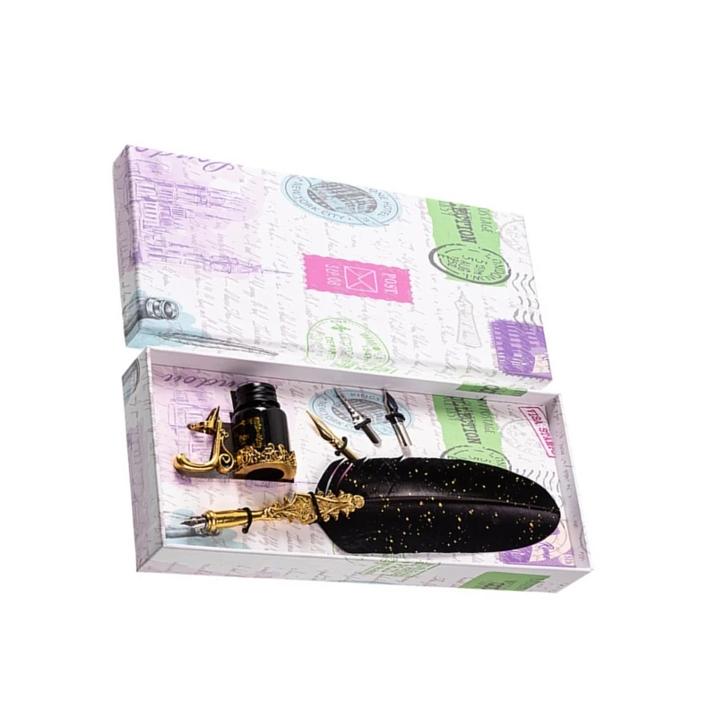 Kits pluma inmersión retro con punta y repuesto, pluma inmersión antigua