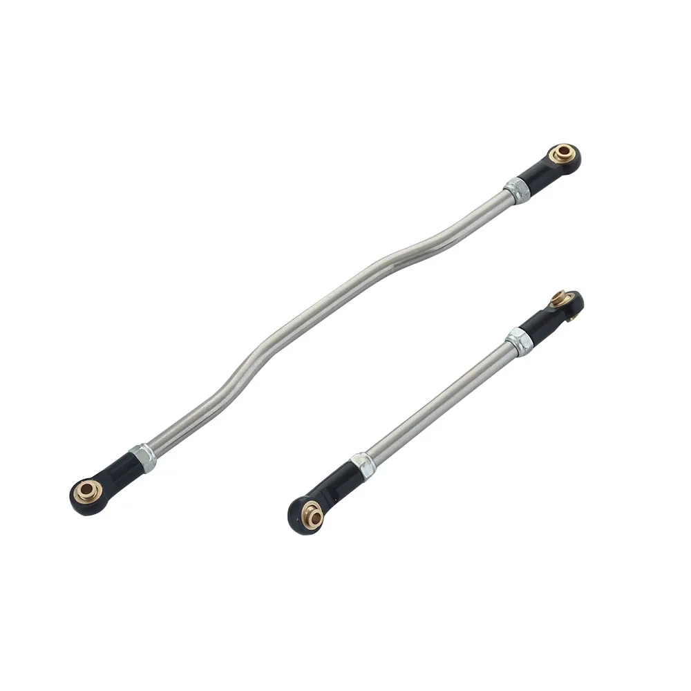 2Pcs Metal Adjustable Steering Linkage Servo Link Pull Rod for 1/10 RC Crawler Car Axial Capra 1.9 Unlimited Trail Buggy RTR
