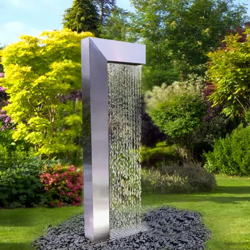 

Waterfall Fountain Outdoor Curtain Customized Stainless Steel Water Feature Indoor Waterfall Rain Water Curtain for Garden Yard