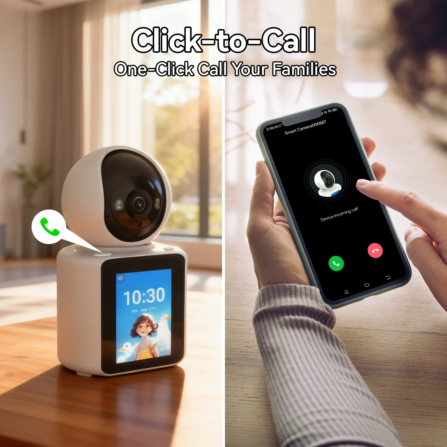 2MP Wireless WIFI Two way video calling Camera Baby Safety Protection Monitor 2.8-inch Screen White-light IR Vision IM CAM App