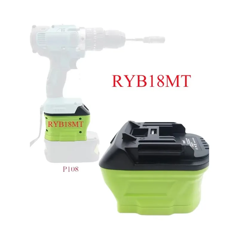RYB18MT Battery Adapter for Ryobi 18V ONE+ Li-ion Batteries P107 P108 for Use with For Makita 18V Li-ion Battery-powered Tools