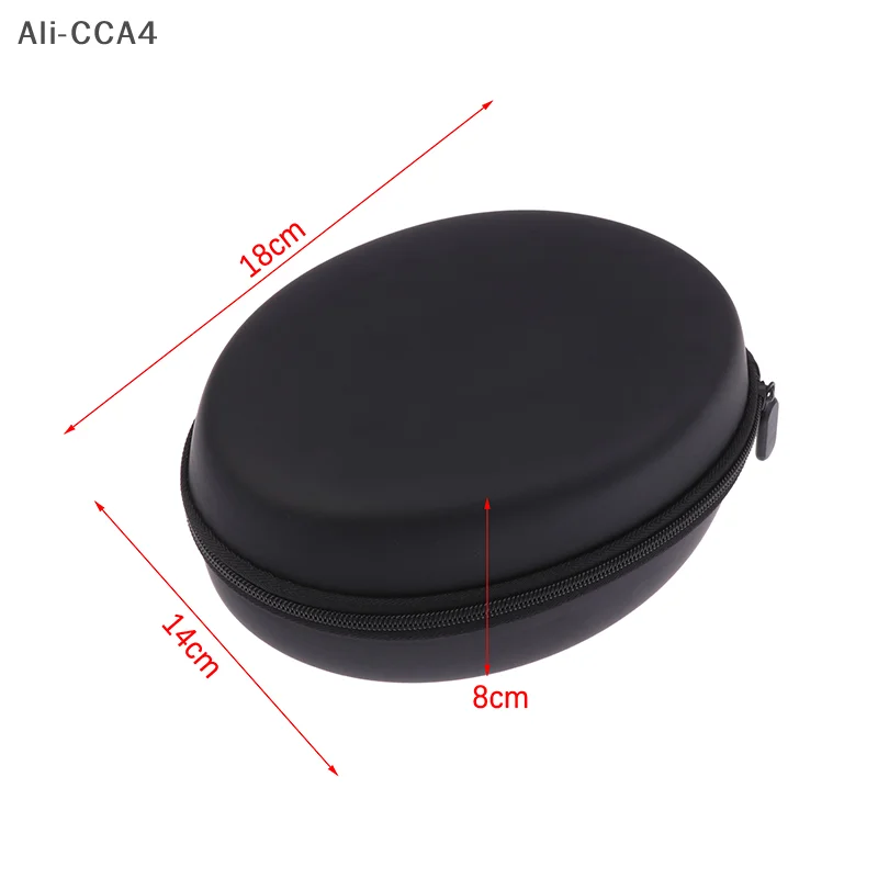 

2025 1Pc Large Capacity Handheld Earphone Container Travel Supplies Black Headphone Carrying Case Shockproof Headset Pouch