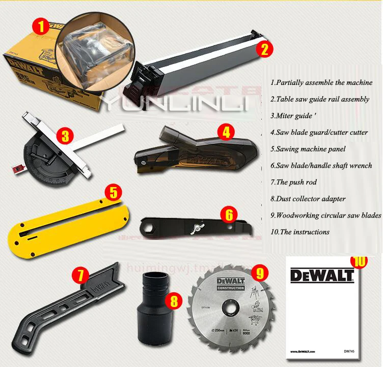 Woodworking Table Saw Household Small Mini Multi-function Cutting Machine 10 Inch DW745