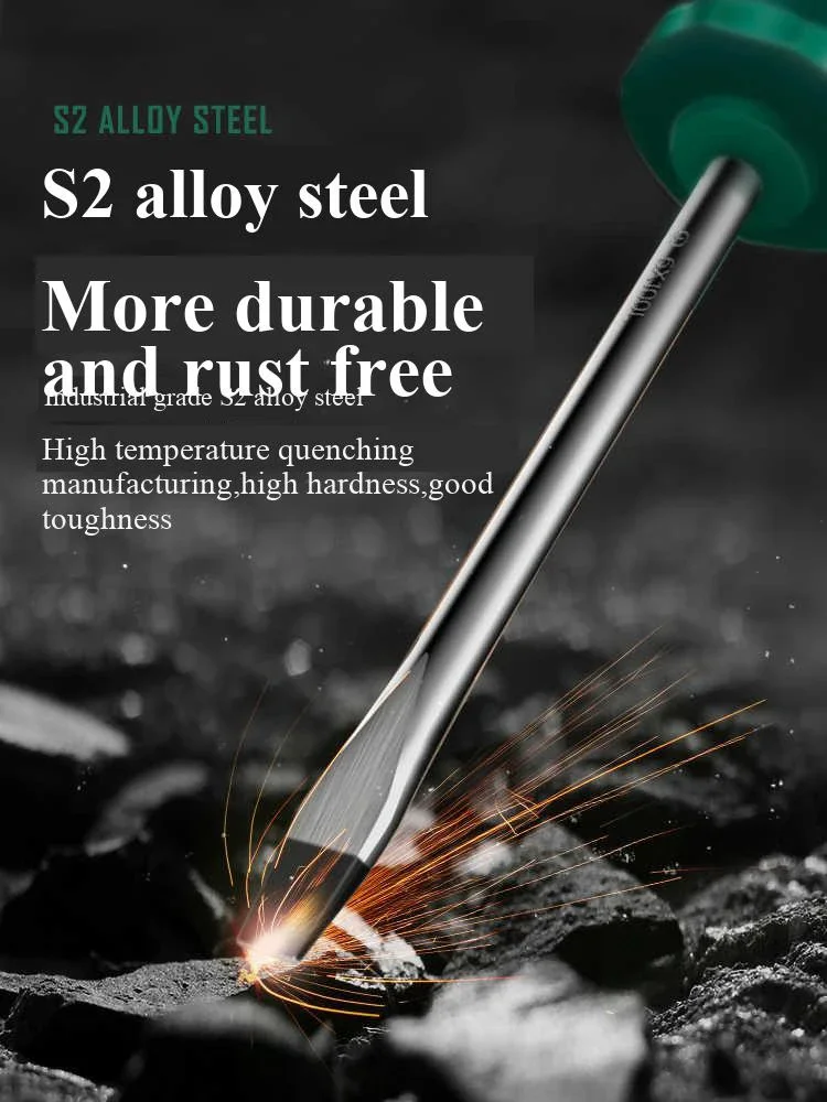 1pcs Strong Magnetic Flat Head Screwdriver Set S2 Alloy Steel Super Hard Industria Household Tool Slotted / Phillips