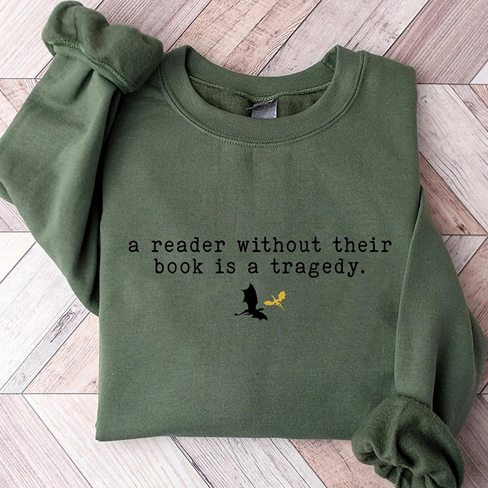 

Dragon Rider Sweatshirt Reader Fourth Wing Without Their Book Bookish Lover Sweater Long Sleeve Fleece Sweatshirt Y2K Streetwear