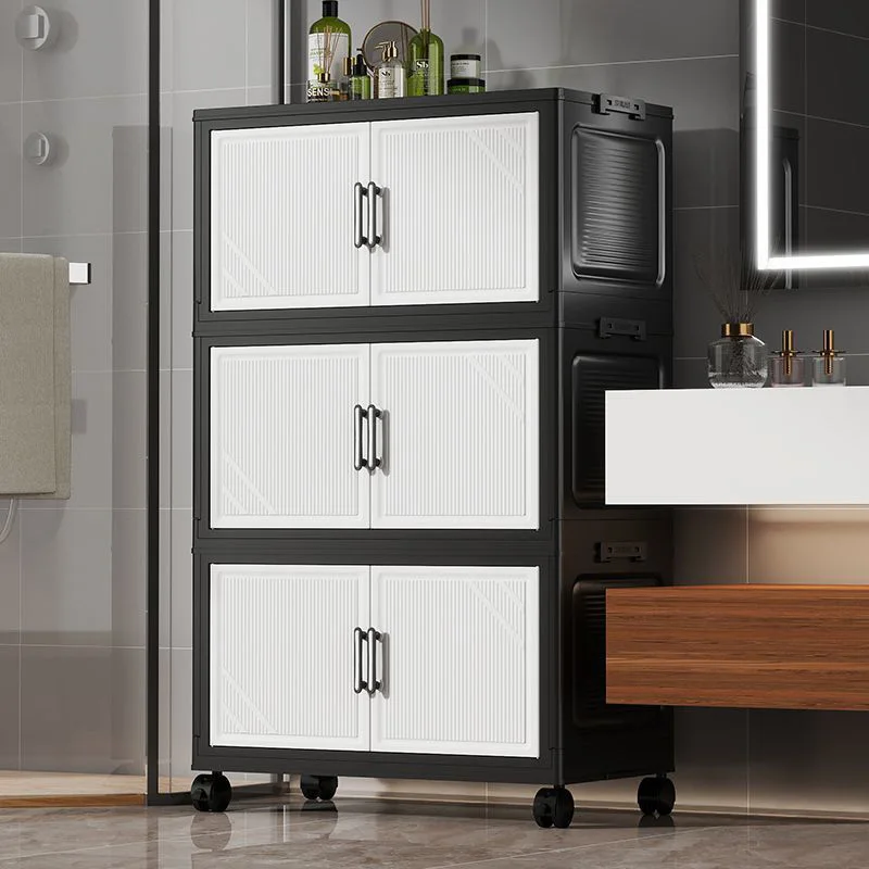 Thickened Multi-layer Storage Cabinet Home Living Room Mobile Organizer for Snacks Toys Miscellaneous Items Storage Cupboard