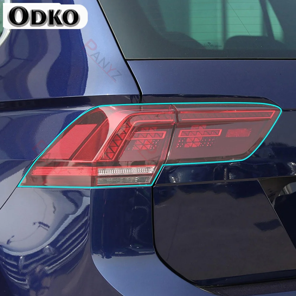 For Volkswagen VW Tiguan 5N MK2 2017-Present Car Headlight Protective Film Headlamp Transparent Black TPU Protective
