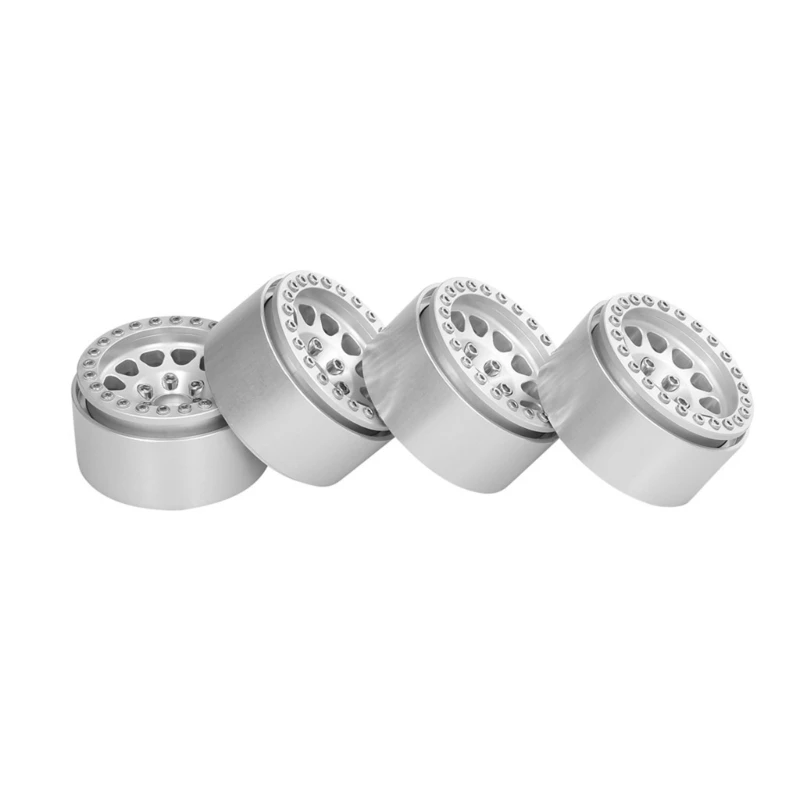 4PCS Wheel Hub 1.9’’ Beadlock Metal Wheel Rims with 12 Spokes for Remote Control Car Toy 1/10 Crawler SCX10 Accessory