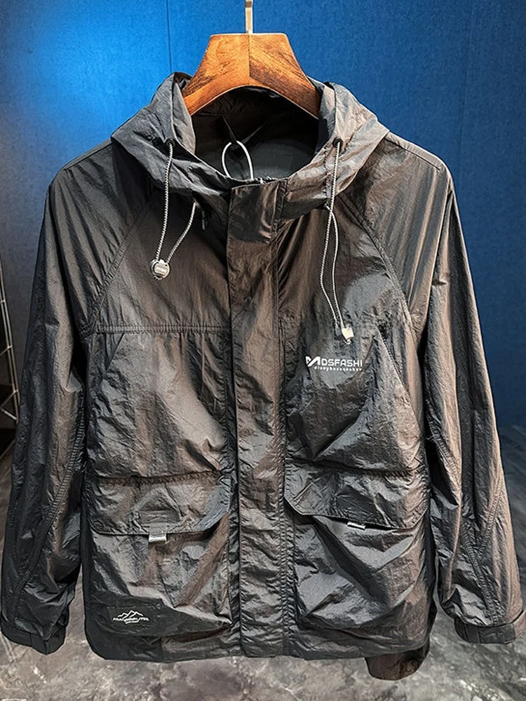 

Мужская летняя новая свободная куртка Fiing Jaet, дышащая УФ-защита, уличная спецодежда, длинная свевая молния с капюшоном
