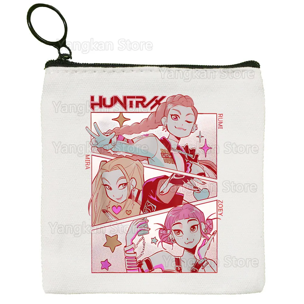 حقيبة قماش مطبوعة برسوم كارتونية من KPop Demon Hunters Zoey Rumi Mira بتصميم قماشي حقيبة تخزين بسيطة وعصرية