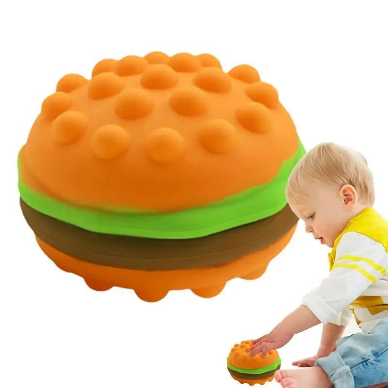 

Hamburger Fidget Toy Fast Food Design Bubble Stress Balls For Kids Realistic Anti Stress Toy Sensory Squeeze Toy Elastic Fidget