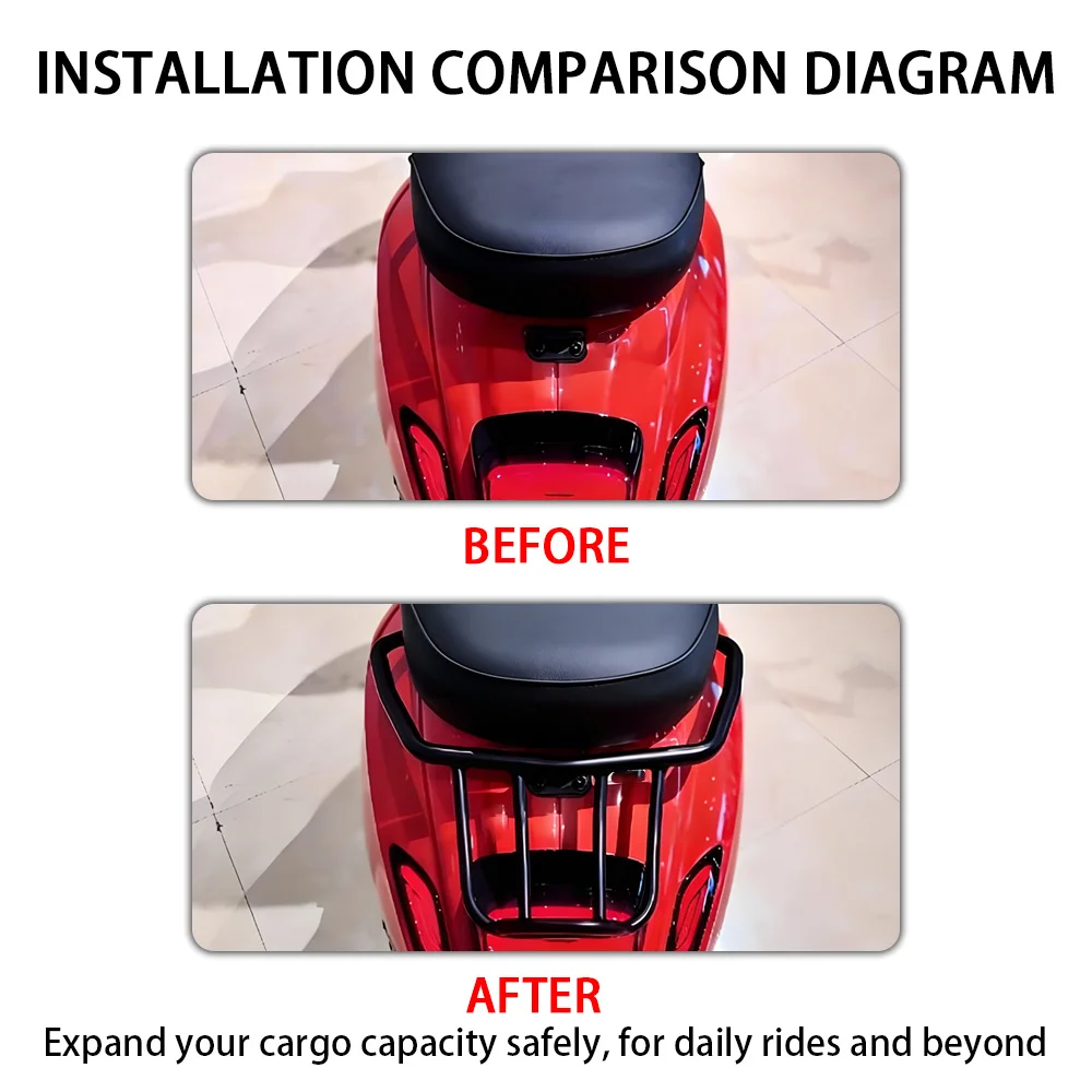 Motorcycle Rear Luggage Carrier Rack Cargos Holder Bracket Fit For Vespa Primavera 125 150 Sprint 150 2016 - 2022 Luggage Holder