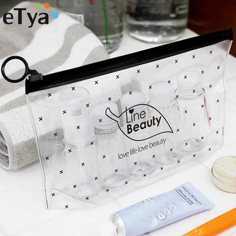 Fashion Women Transparent Cosmetic Bag Large Clear PVC Makeup Bag Case Waterproof Travel Toiletry Organizer Storage Wash Pouch