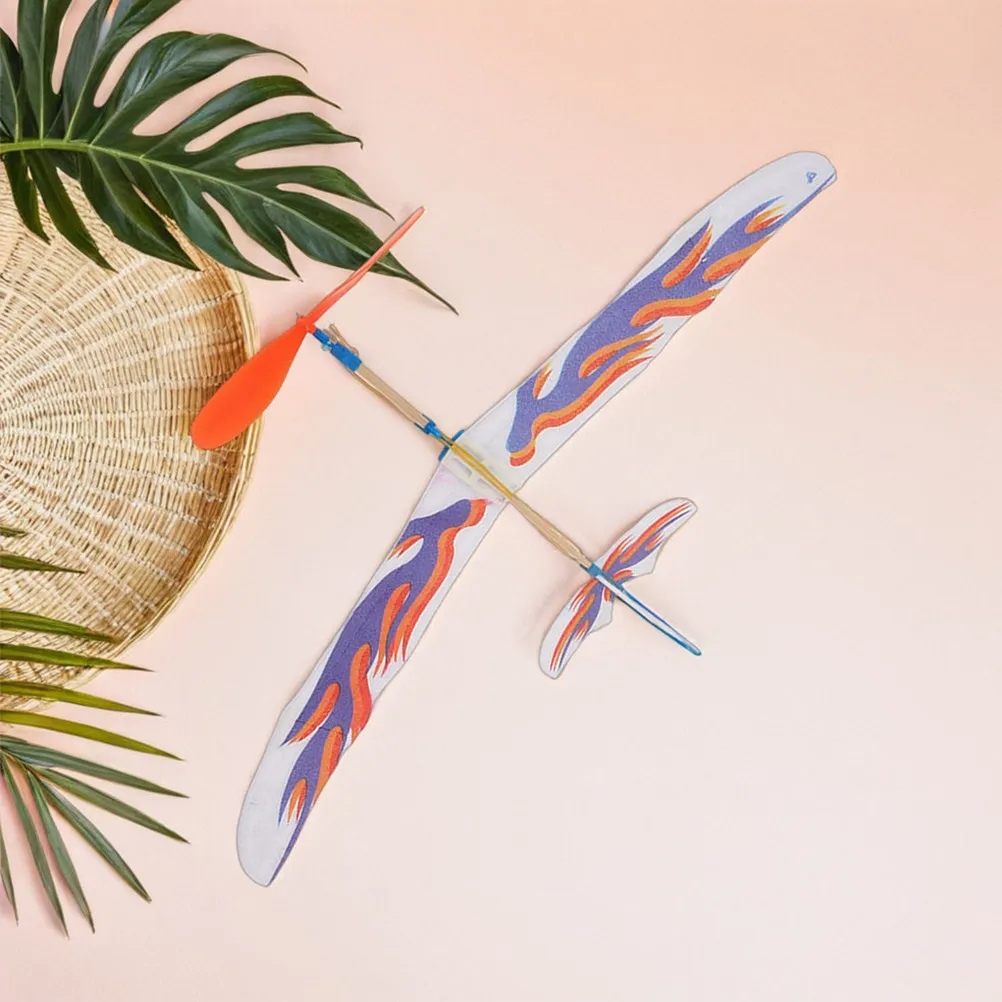 4Pcs Rubber Powered Airplane Gliders DIY Assembly Foam Construction Kids Flying Glider for Outdoor Party Favor Stem