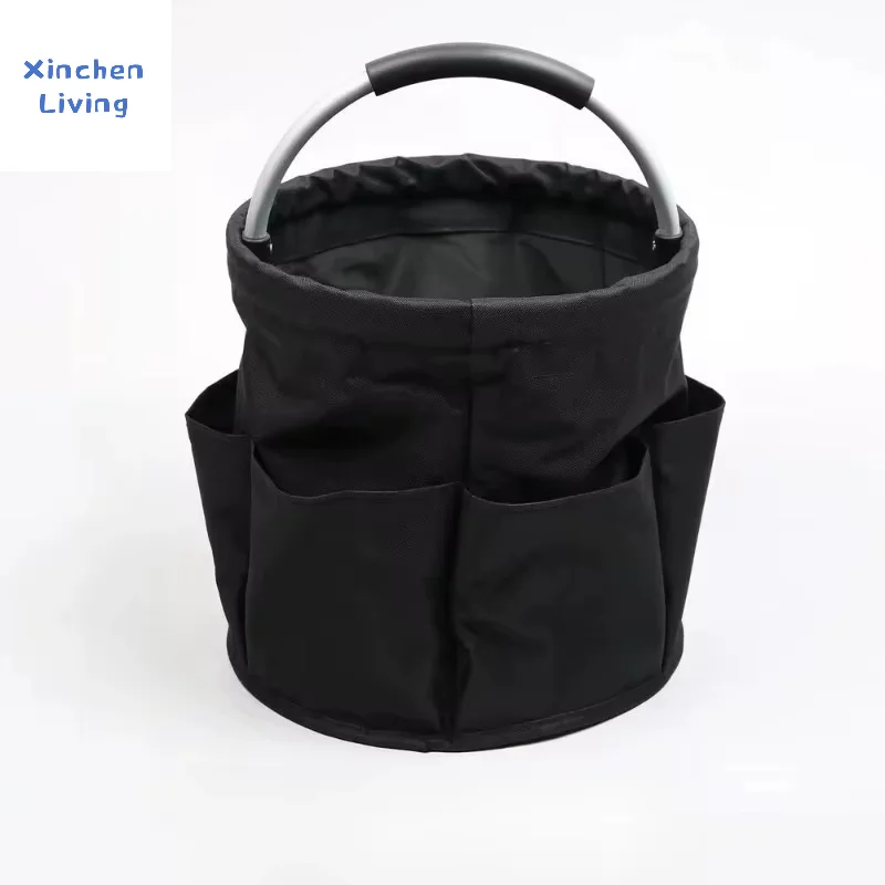 17L Folding Storage Bag With Handle, Large Capacity Picnic Tote Outdoor Cleaning Caddy, Multi-purpose Basket For Home Travel