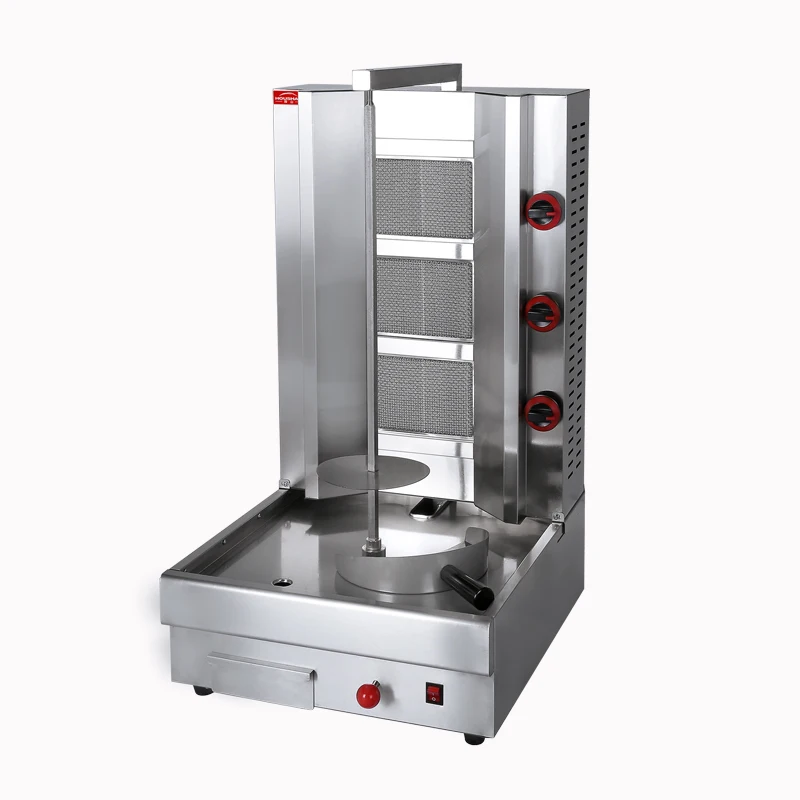 Gas Shawarma Machine Commercial For Restaurant Rotisserie Wholesale 5 Burners Automatic Rotating Indoor Kitchen