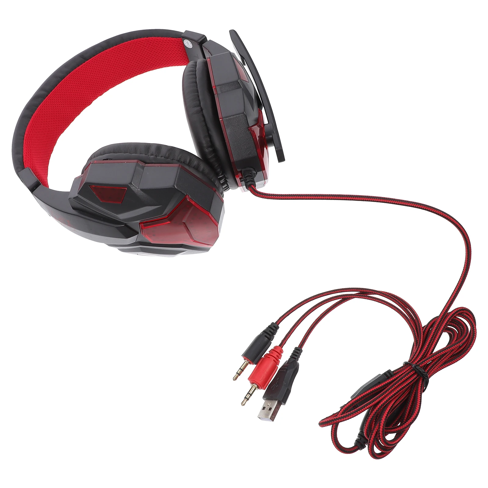 

E-sports Gaming PC Earphones Black Red Omnidirectional Mic Over Ear Headphone Protein Cushions Noise Cancelation