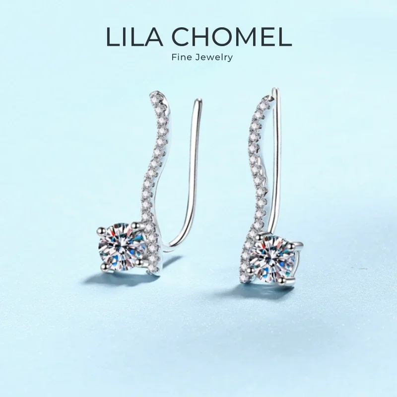 

Подарок на день рождения для девушки: серьги из белого золота 18 карат с муассанитом 1 карат, для женщин, на свадьбу, для жены, на День святого Валентина, из платины PT950, ювелирные изделия высокого качества