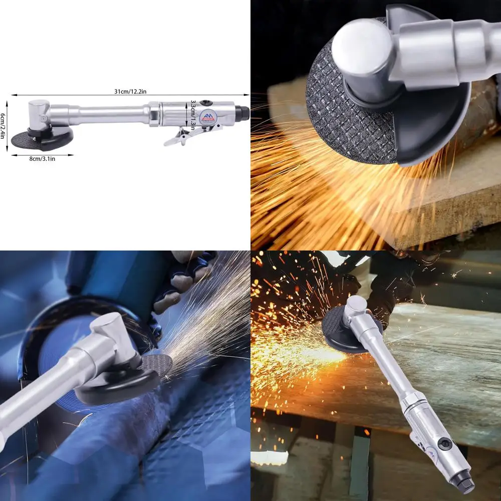 

Пневматический отрезной инструмент с удлиненной рукояткой 3 дюйма, 18000 об/мин, 180 фунтов на кв. дюйм ° Защитный элемент, воздухозаборник 1/4 дюйма