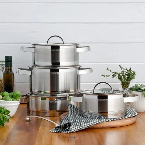 Induction Based 8 Piece Stainless Steel Cookware Set