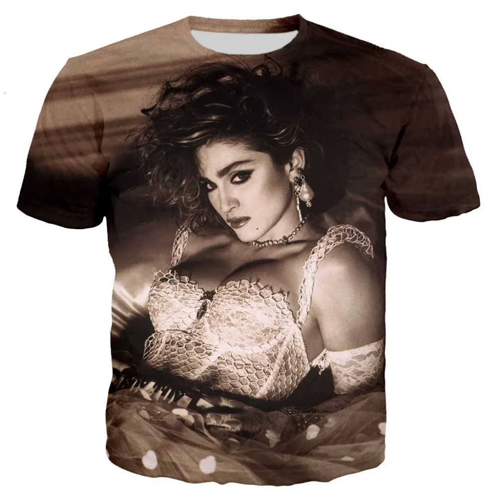 Y2K Singer Madonna Graphic T Shirts Summer Women Men Clothing Fashion Casual Tops Tees Harajuku Streetwear Oversized T-shirt