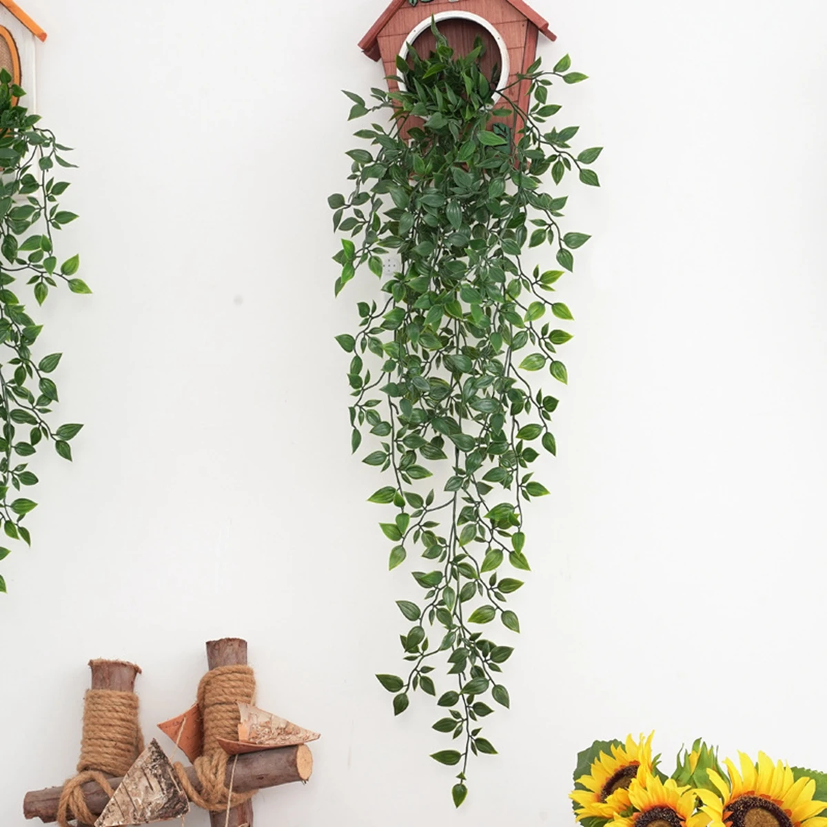 Künstliche Pflanzen Simulierte Pflanzenranken Frühlings-Hängepflanzen für Zuhause, Zimmer, Tür, Garten, Hochzeitskranz, Deko, DIY-Geschenkzubehör – Detail 1