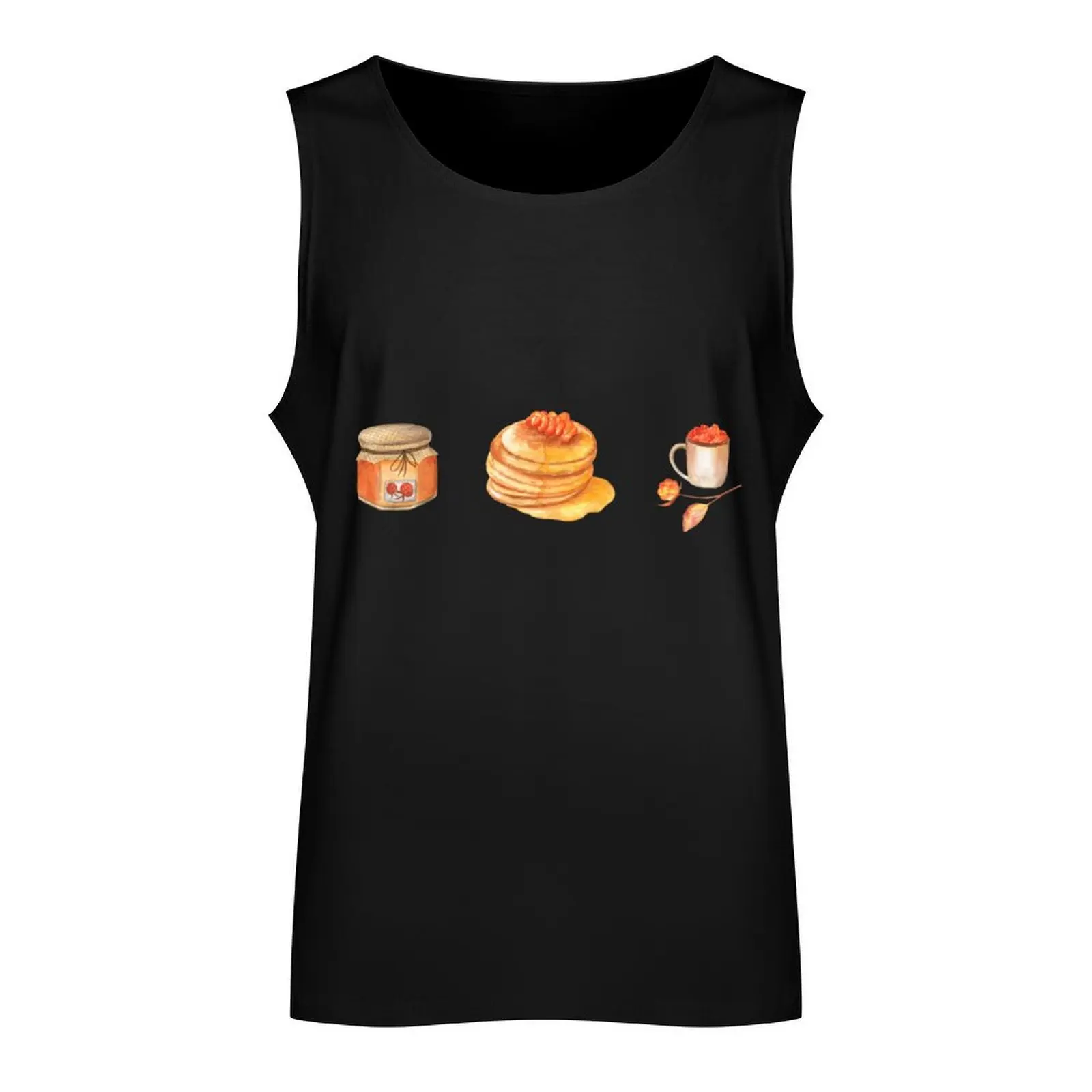 Cloudberry jam, pancakes and cup full of berries Tank Top anime t-shirts men clothes