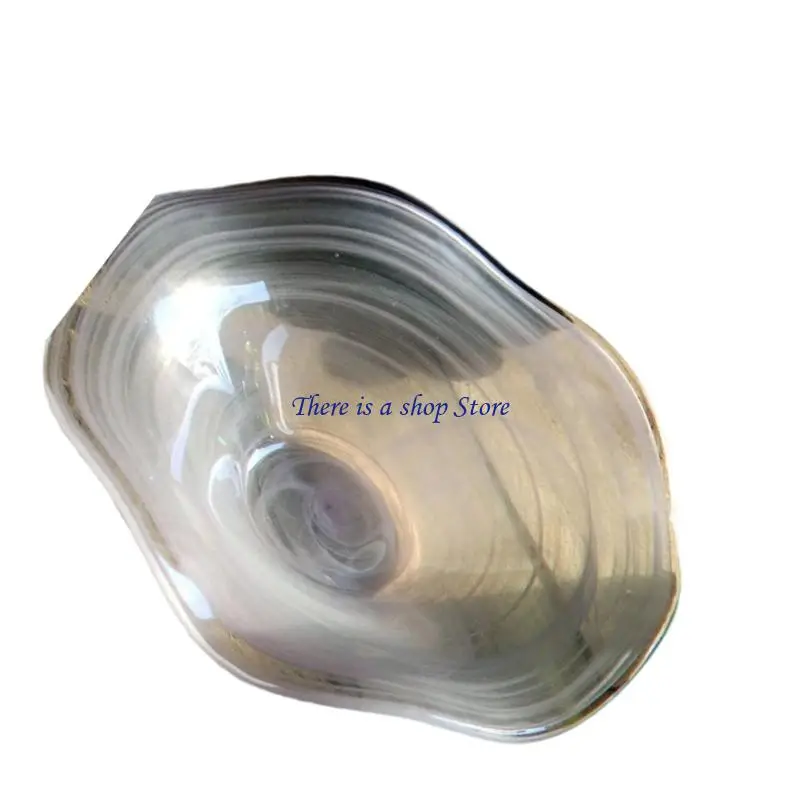 D0AD Handcrafted Transparent Glass Dish Waved Kitchen Decoration Serving Bowl Contemporary Appetizer Plate